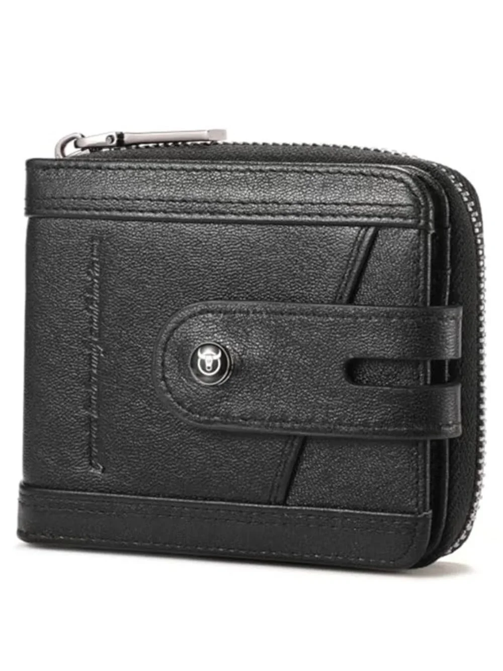 Men's Genuine Leather Wallet with Zipper